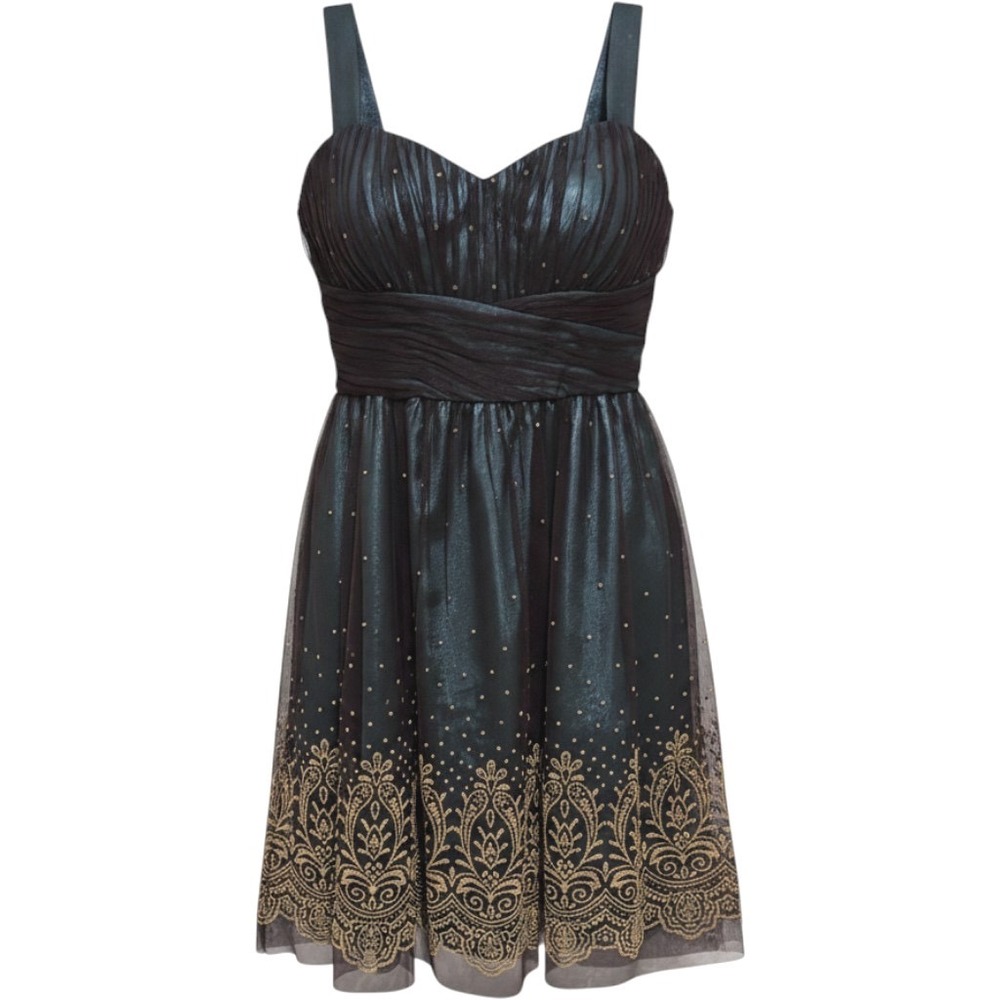Y2k hoco Iridescent Teal blue & Brown Mesh Filigree Dress whimsigoth fairy 10